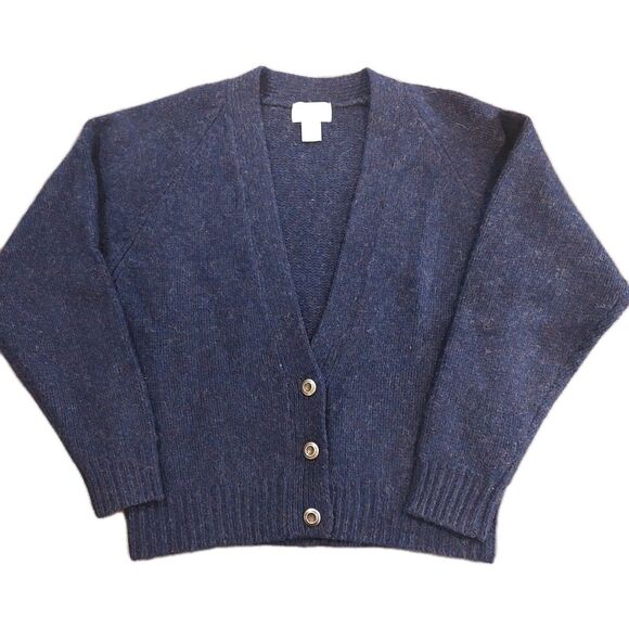 Vintage Christopher & Banks Sweater Cardigan Women's Small Speckled Blue Buttons - Picture 1 of 11